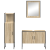 Set Mobilier Baie  3 Piese Stejar deschis Lemn procesat GartenMobel Dekor