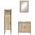 Set Mobilier Baie din 3 Piese Stejar Lemn Ingineresc GartenMobel Dekor