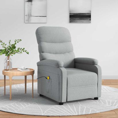 Fotoliu de masaj, gri deschis, material textil GartenMobel Dekor