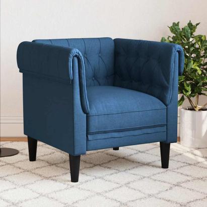 Fotoliu Chesterfield, albastru, material textil GartenMobel Dekor