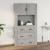 Dulap de perete, gri beton, 80x33x80 cm, lemn prelucrat GartenMobel Dekor