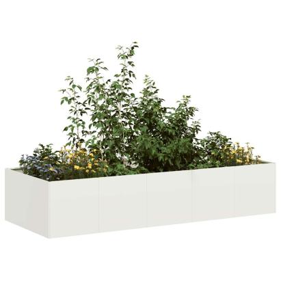 Jardinieră alb 200x80x40 cm oțel GartenMobel Dekor