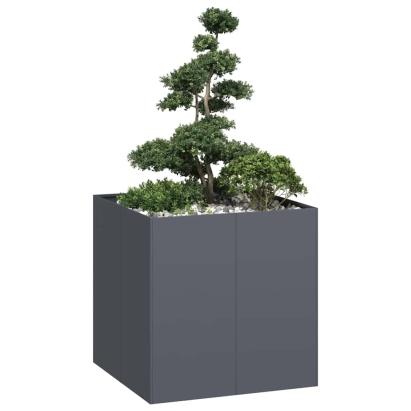 Jardinieră Antracit 80x80x80 cm Oțel GartenMobel Dekor