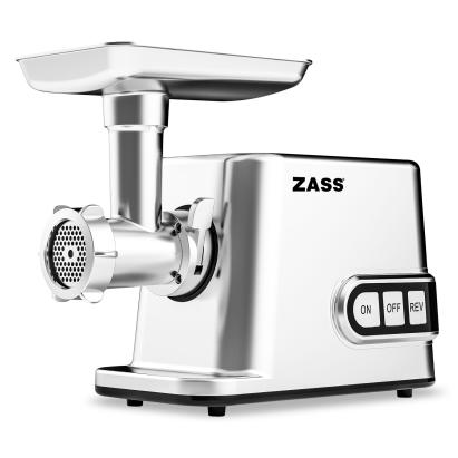 Masina de tocat cu accesoriu de rosii Zass ZMG 10, Putere 3000W, Putere nominala 1200W, Toaca intre 50-70 Kg/ora, Roti dintate metalice, 3 discuri din inox incluse ProDesign DailyAppliances