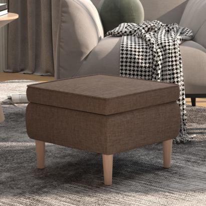 Scaun cu picioare din lemn, gri taupe, material textil GartenMobel Dekor