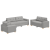 Set canapea, 3 piese, perne gri nor, textil GartenMobel Dekor