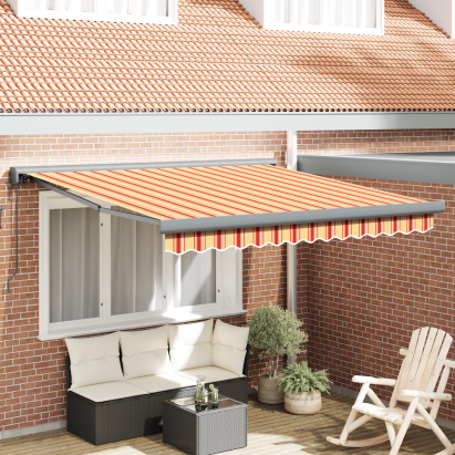 Marchiză Retractabilă Automată Galbenă și Portocalie 350x250 cm GartenMobel Dekor