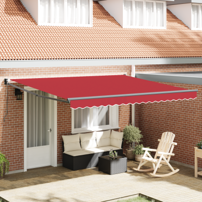Marchiză retractabilă manuală  Roșie 400x300 cm GartenMobel Dekor