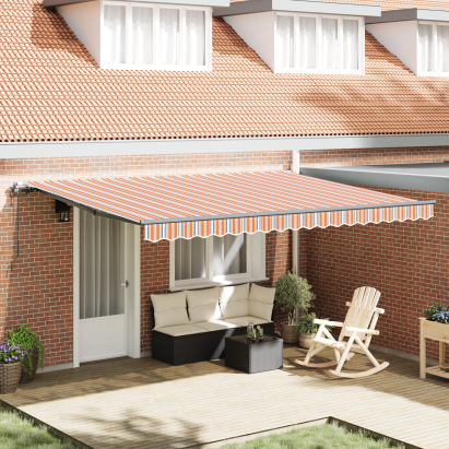 Marchiză retractabilă automată multicoloră 450x300 cm GartenMobel Dekor
