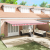 Marchiză Retractabilă Automată cu LED Dungi Roșii și Albe 600x300 cm GartenMobel Dekor