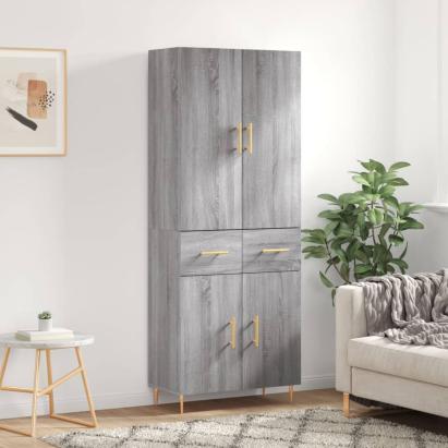 Dulap înalt, gri sonoma, 69,5x34x180 cm, lemn compozit GartenMobel Dekor