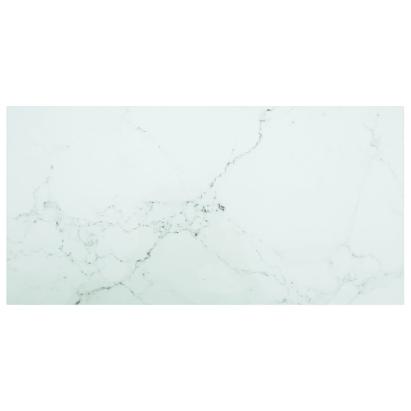 Blat masă alb 100x50 cm 6 mm sticlă securizată design marmură GartenMobel Dekor