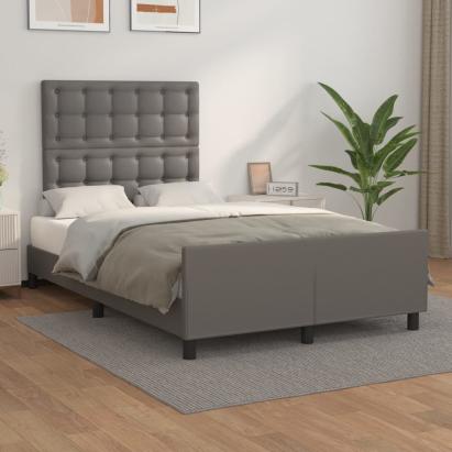 Cadru de pat fără saltea gri 120x190 cm piele artificială GartenMobel Dekor