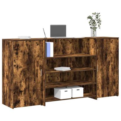 Birou de recepție stejar afumat 200x50x103,5 cm lemn prelucrat GartenMobel Dekor