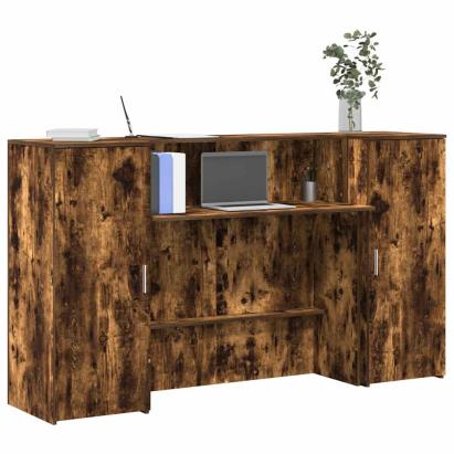 Birou de recepție stejar afumat 180x50x103,5 cm lemn prelucrat GartenMobel Dekor