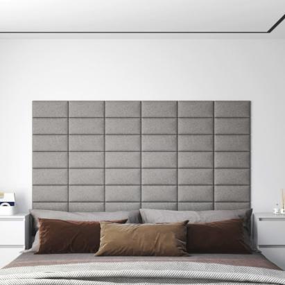 Panouri de perete 12 buc. gri deschis 30x15 cm textil 0,54 m² GartenMobel Dekor