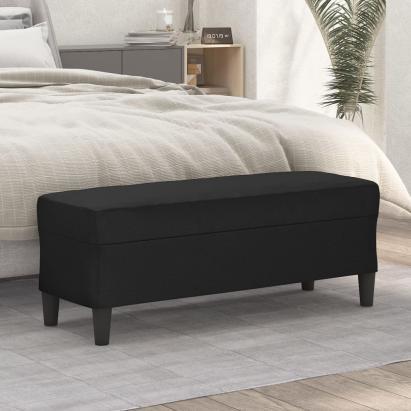 Bancă, negru, 100x35x41 cm, piele ecologică GartenMobel Dekor