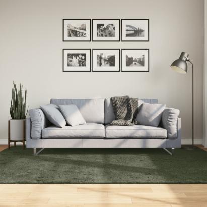 Covor HUARTE, fir scurt moale și lavabil verde pădure 160x230cm GartenMobel Dekor