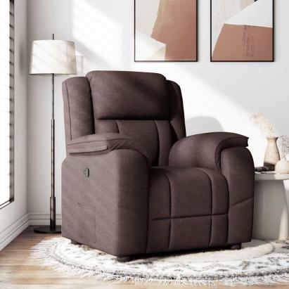 Fotoliu rabatabil, maro închis, material textil GartenMobel Dekor