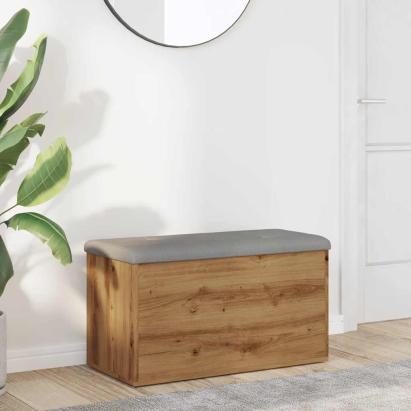 Bancă de depozitare Stejar artizanal 82x42x45 cm lemn prelucrat GartenMobel Dekor