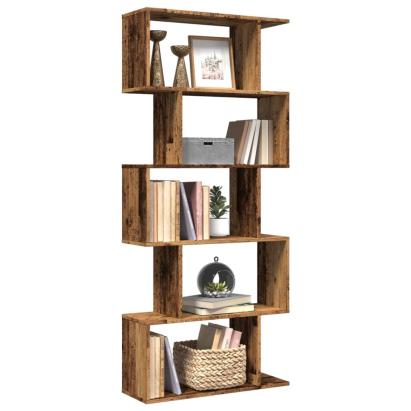 Bibliotecă/separator 5 niveluri lemn vechi 70x24x161 cm lemn GartenMobel Dekor