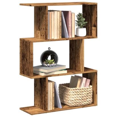 Bibliotecă/separator 3 niveluri lemn vechi 70x24x97 cm lemn GartenMobel Dekor