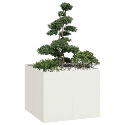 Jardinieră alb 100x100x80 cm oțel GartenMobel Dekor