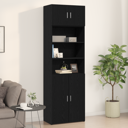 Şifonier  Negru Stejar 70x42,5x40 cm Lemn prelucrat GartenMobel Dekor