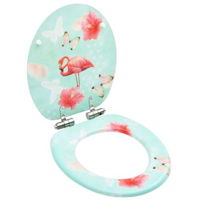 Capac WC cu închidere silențioasă, MDF, model flamingo GartenMobel Dekor