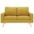 Canapea cu 2 locuri, galben, material textil GartenMobel Dekor