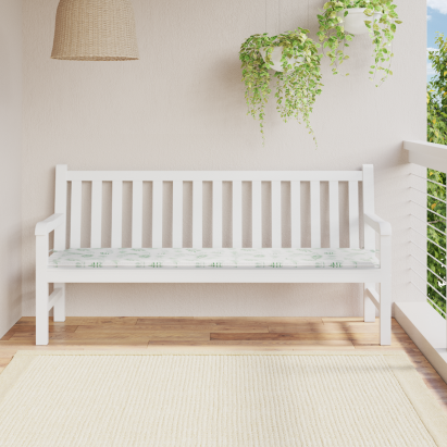 Pernă de bancă pentru grădină cu model de frunză - 180x50x4 cm, din material Oxford GartenMobel Dekor