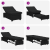 Canapea Extensibilă 3 în 1 Design cu Tăvălug Material Textil Negru GartenMobel Dekor