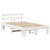 Cadru de Pat cu Tăblie Alb 135x190 cm Lemn Solid Pin GartenMobel Dekor