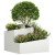 Ghiveci din Plastic Alb Plastic Mediu Inserții Decorative GartenMobel Dekor