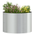 Set de Ghivece Metalice Gri Galvanizat Metal galvanizat Mediu GartenMobel Dekor