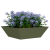 Ghiveci Metalic Verde Oliv Metal 50 x 50 x 15 cm Pătrat Modern GartenMobel Dekor
