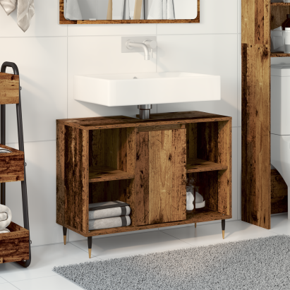 Vanitate Rustic pentru Baie Lemn Vechi Lemn Solid Medie GartenMobel Dekor