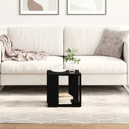 Masă de cafea Stejar negru MDF 32 x 32 x 30 cm Simplă Pătrată GartenMobel Dekor