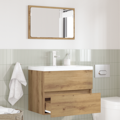 Set de mobilă pentru baie 2 piese Stejar artizanal Lemn prelucrat GartenMobel Dekor