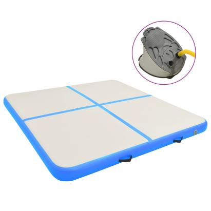 Saltea gimnastică gonflabilă cu pompă albastru 200x200x10cm PVC GartenMobel Dekor