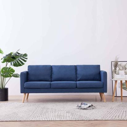 Canapea cu 3 locuri, albastru, material textil GartenMobel Dekor