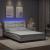 Cadru de pat cu lumini LED, alb, 120x200 cm, piele ecologică GartenMobel Dekor