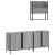 Set mobilier de baie, 3 piese, gri sonoma, lemn prelucrat GartenMobel Dekor