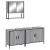 Set mobilier de baie, 3 piese, gri sonoma, lemn prelucrat GartenMobel Dekor
