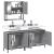 Set mobilier de baie, 3 piese, gri sonoma, lemn prelucrat GartenMobel Dekor
