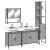 Set mobilier de baie, 4 piese, gri sonoma, lemn prelucrat GartenMobel Dekor