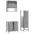 Set mobilier de baie, 3 piese, gri sonoma, lemn prelucrat GartenMobel Dekor