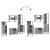 Set mobilier de baie, 4 piese, gri sonoma, lemn prelucrat GartenMobel Dekor