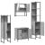 Set mobilier de baie, 4 piese, gri sonoma, lemn prelucrat GartenMobel Dekor