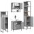 Set mobilier de baie, 4 piese, gri sonoma, lemn prelucrat GartenMobel Dekor